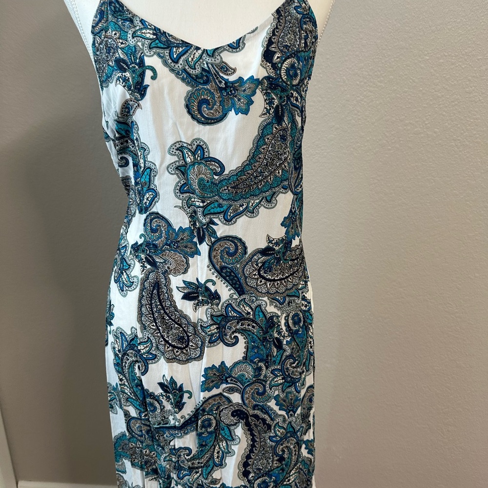 Paisley Print Spaghetti Strap Dress
